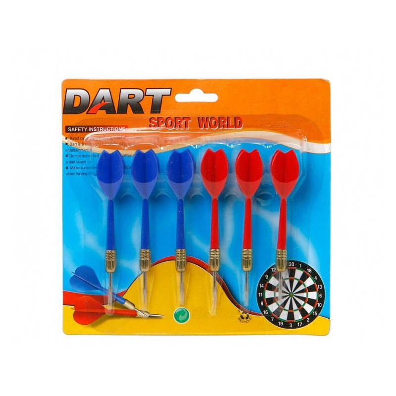 12x Dartpijlen rood en blauw 11,5 cm sportief speelgoed