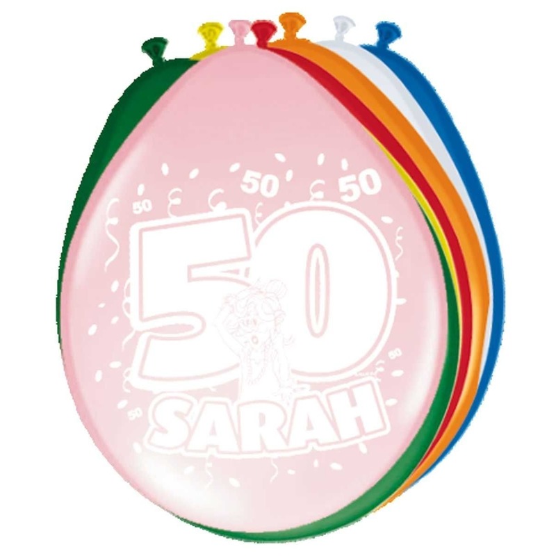 16x stuks Ballonnen 50 jaar Sarah 30 cm