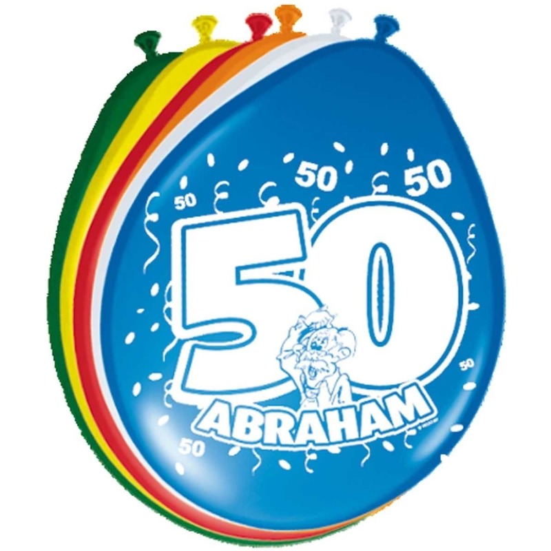 24x stuks Ballonnen 50 jaar Abraham 30 cm