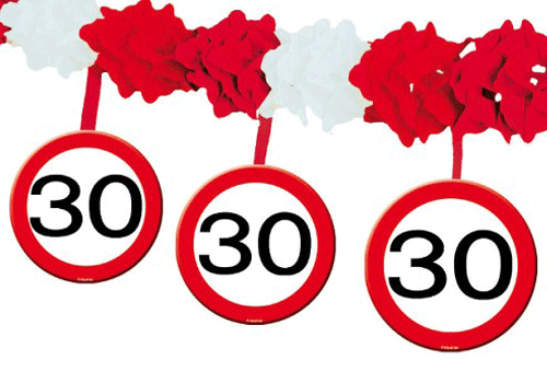 Birthday decoration 30 years traffic signs package