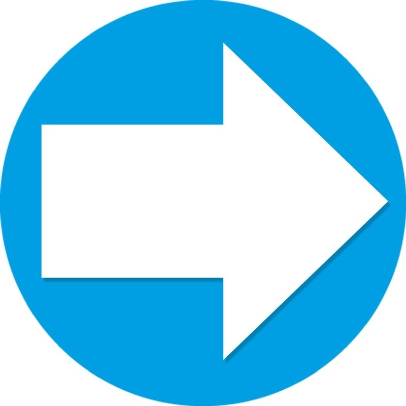 Accent pijl sticker blauw 14,8 cm