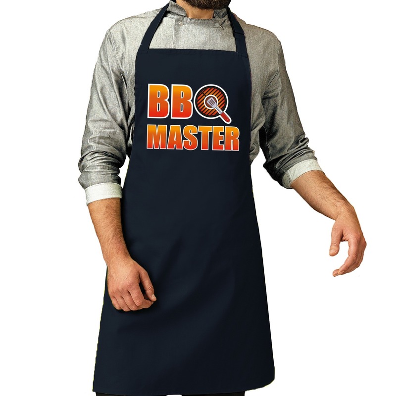 BBQ Master barbeque schort - keukenschort navy voor heren