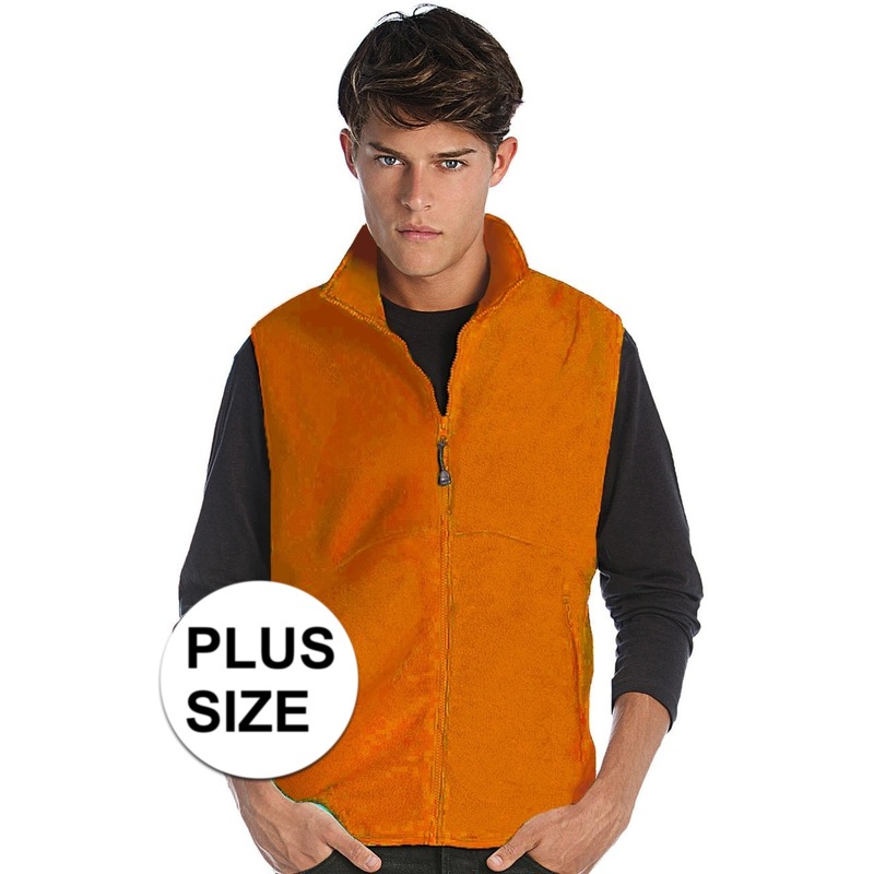Big size fleece bodywarmer werkkleding oranje voor heren