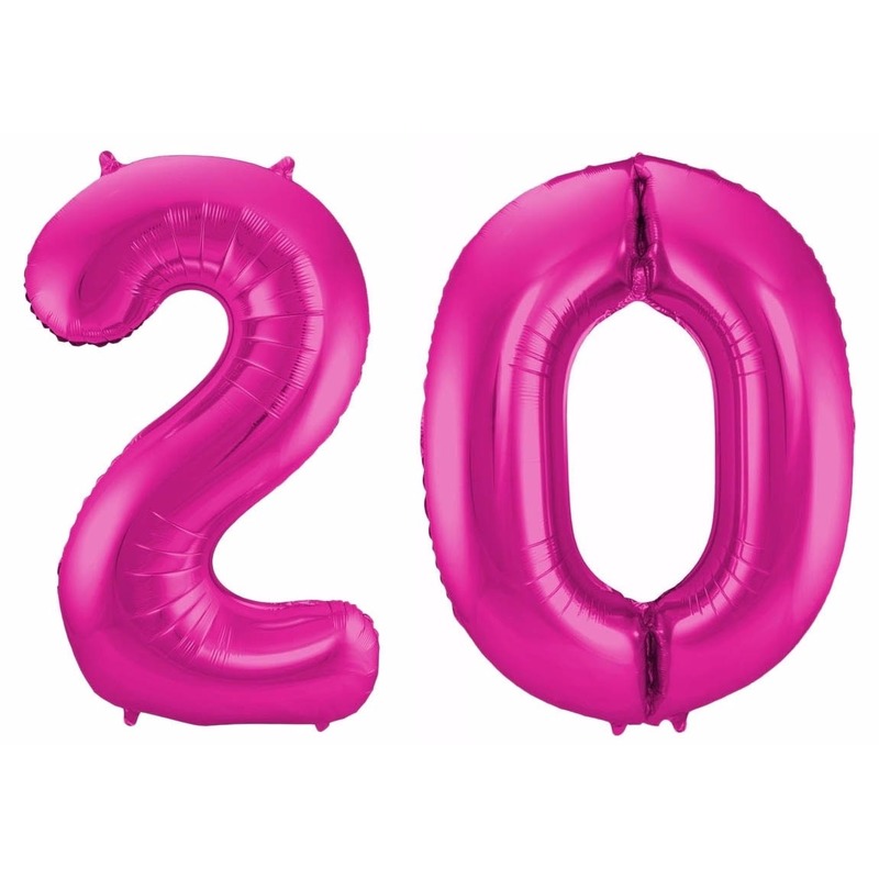 Cijfer ballonnen 20 jaar 86 cm