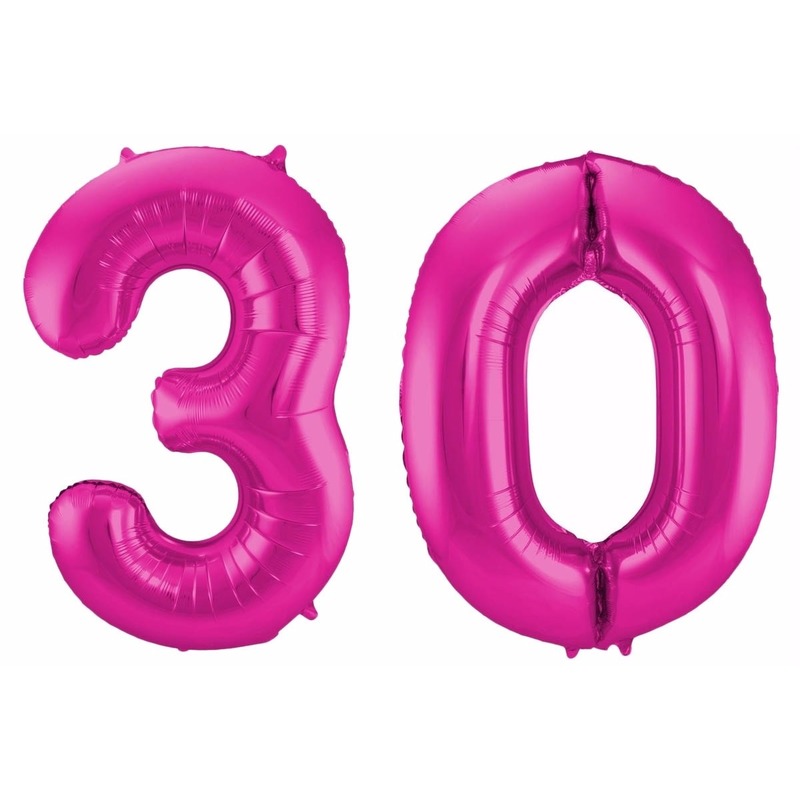 Cijfer ballonnen 30 jaar 86 cm