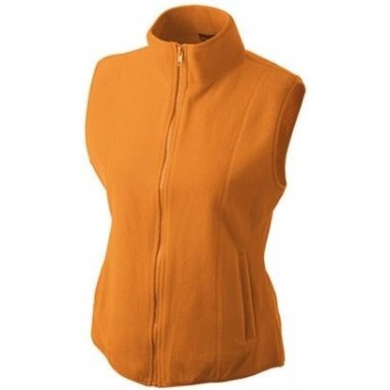Fleece bodywarmer werkkleding oranje voor dames