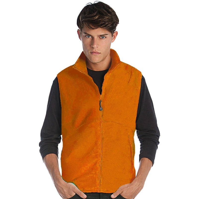 Fleece bodywarmer werkkleding oranje voor heren