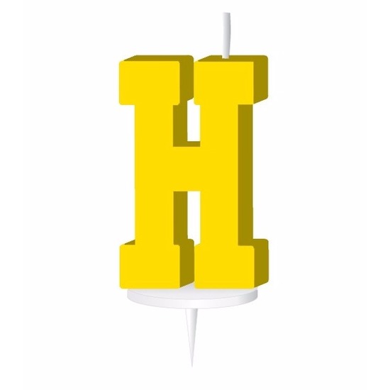 Gele letter kaars H