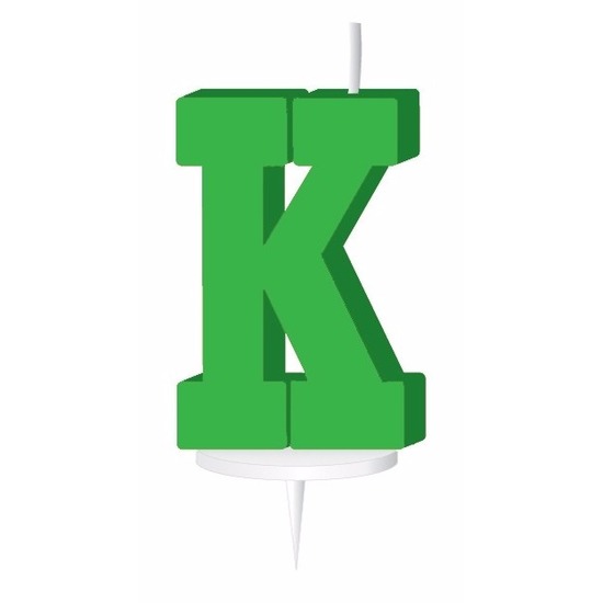 Groene letter kaars K