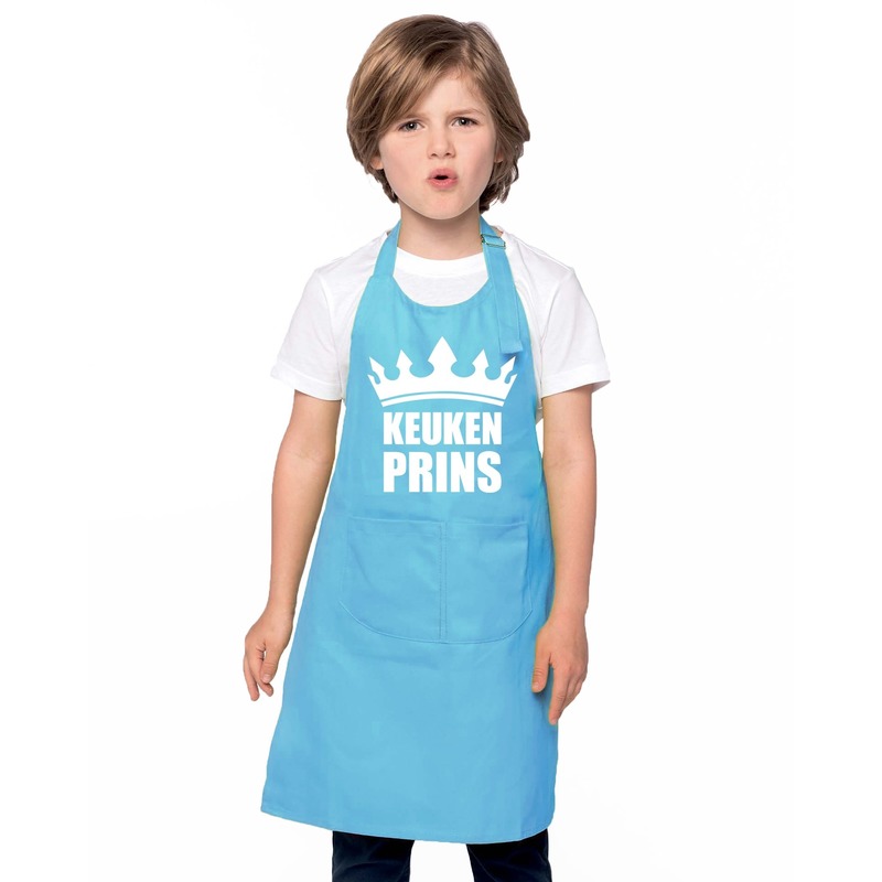 Keukenprins kinderschort blauw jongens