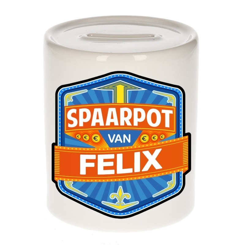 Kinder cadeau spaarpot voor een Felix