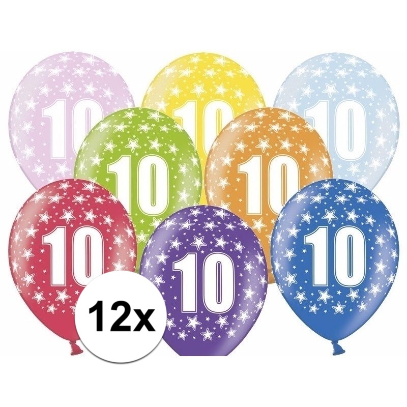 Leeftijd versiering sterren ballonnen 10 12 stuks