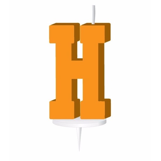 Oranje letter kaars H
