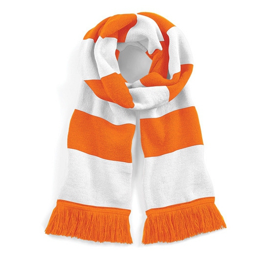 Oranje met witte retro sjaal 182 cm