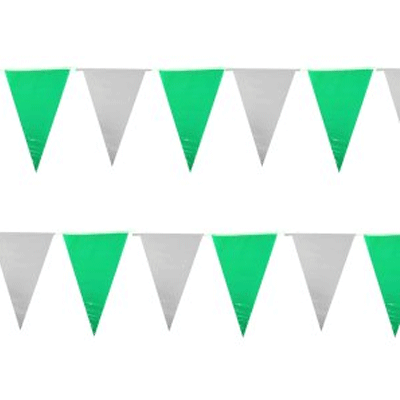 Vlaggenlijnen groen/wit 10 meter