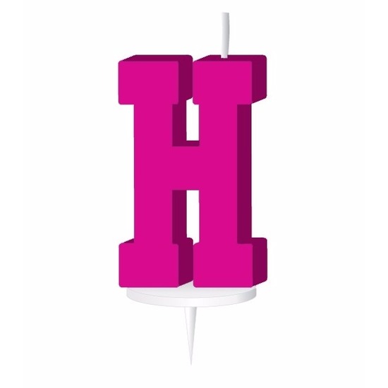 Roze letter kaars H