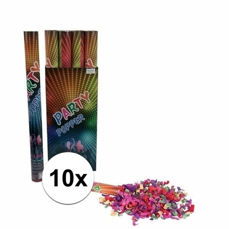 10x Confetti popper kleuren 60 cm