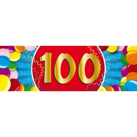 Feestartikelen 100 jaar ballonnen 16x + sticker