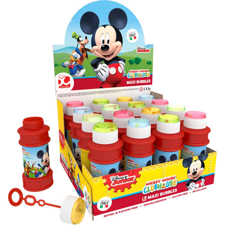 10x Disney Mickey Mouse bellenblaas flesjes met bal spelletje in dop 175 ml voor kinderen