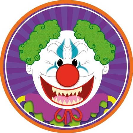 30x Halloween onderzetters horror clown/heks/zombie