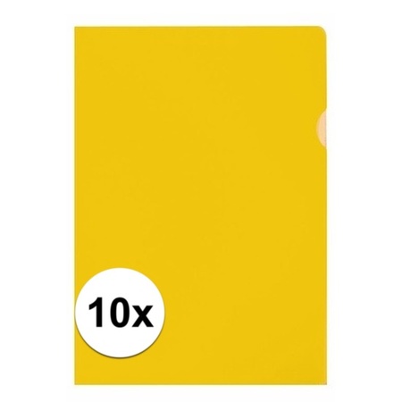 10x Documentenmap geel A4