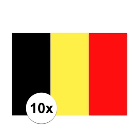 10x stuks Stickers Belgie vlaggen