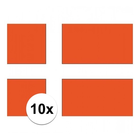 10x stuks Stickers Denemarken vlaggen