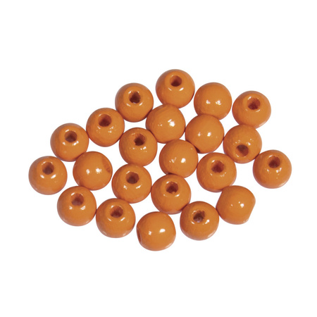 115x orange wooden beads 6 mm