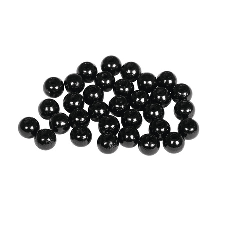 115x black wooden beads 6 mm