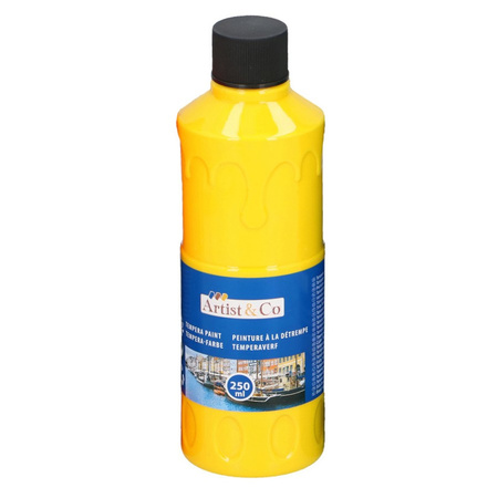 1x Acrylic paint / tempera paint bottle yellow 250 ml