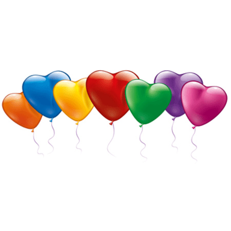 20x Hartvormige gekleurde ballonnen