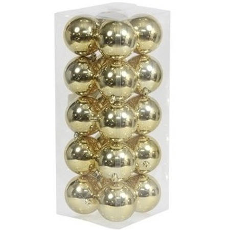 20x Gouden kerstballen 8 cm glans kunststof/plastic kerstversiering