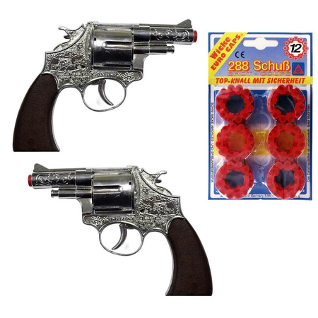 2x pieces amorces cowboy toy guns with 288 shots