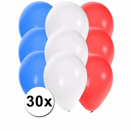 Ballonnen in de kleuren van Frankrijk 30x