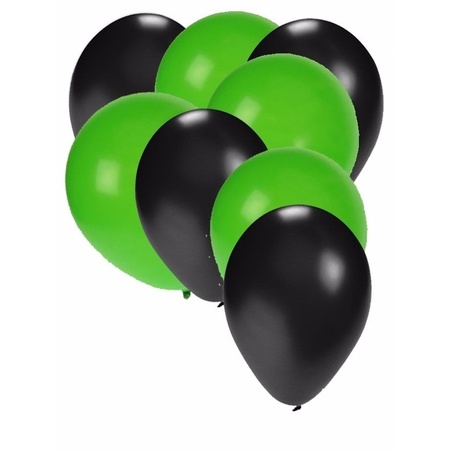 Zwarte en groene feestballonnen 30x