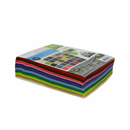 30x Lapjes hobby vilt multipack met 30 kleuren 15 x 10 cm