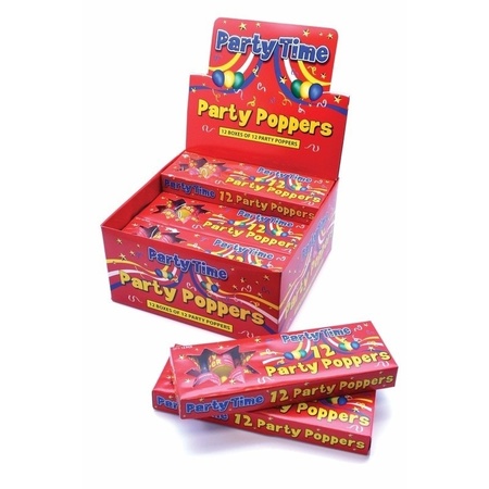 36x Party poppers champagne with coloured confetti