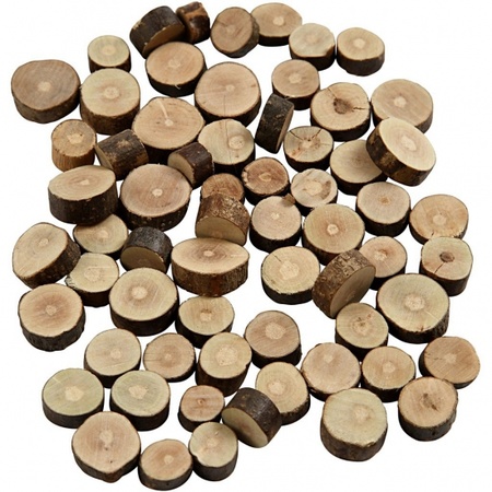 Knutsel houtjes schijven mix 230 gram 10 x 15 mm