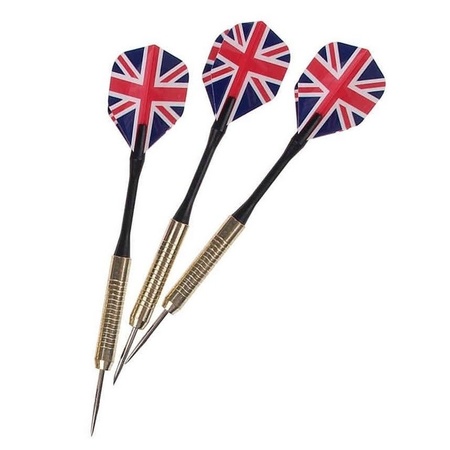 Darts arrows set with UK flag flights 3x pieces