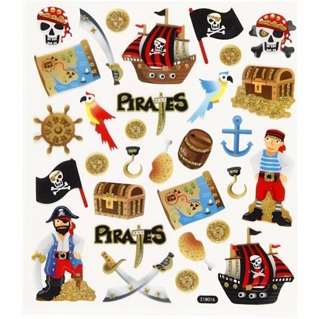 3x velletjes Piraten knutsel stickers