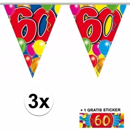 3 Vlaggenlijnen 60 jaar met gratis sticker