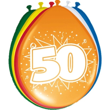 40x stuks Ballonnen versiering 50 jaar thema feestartikelen