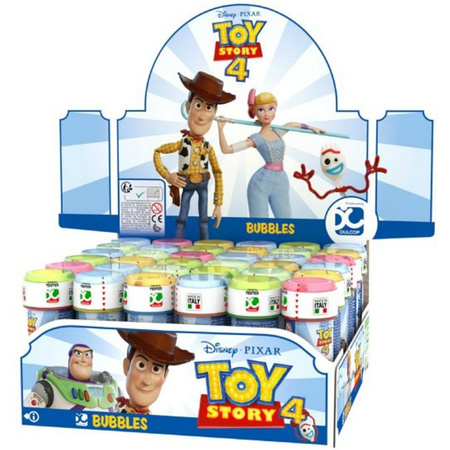 4x Disney Toy Story bellenblaas flesjes met bal spelletje in dop 60 ml voor kinderen