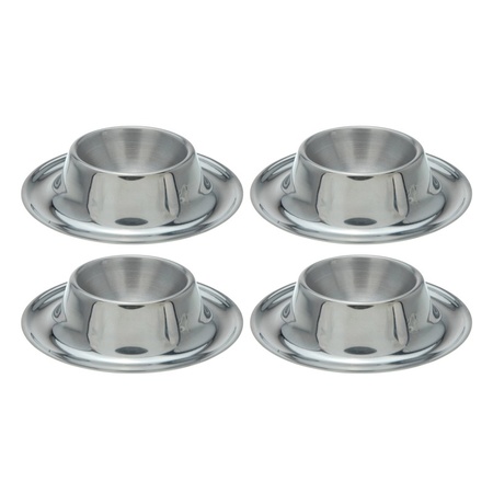 4x egg cups stainless steel 8.5 x 2,5 cm