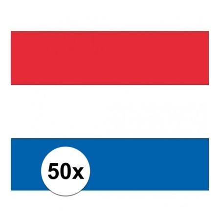 50x Stickers Nederland vlaggen