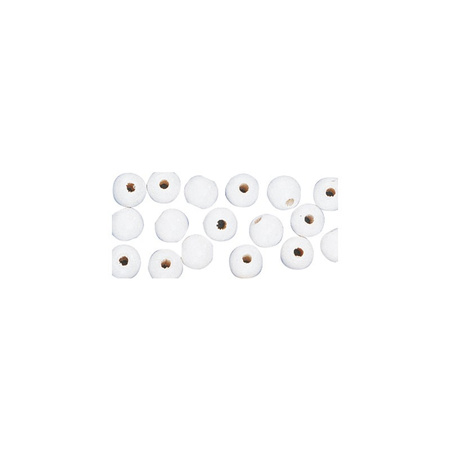 52x white wooden beads 10 mm