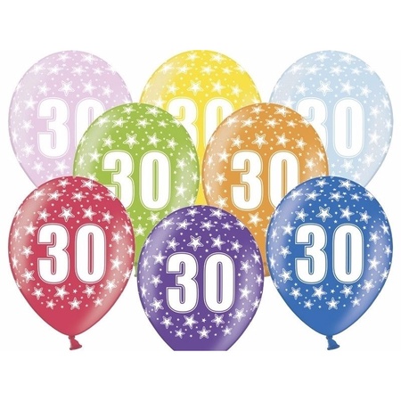Partydeco 30 years birthday decorations set - Balloons and guirlandes
