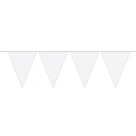 8 stuks witte slingers met vlaggetjes 10 meter