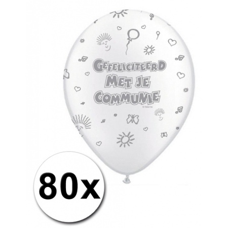 80 Communion balloons 30 cm 