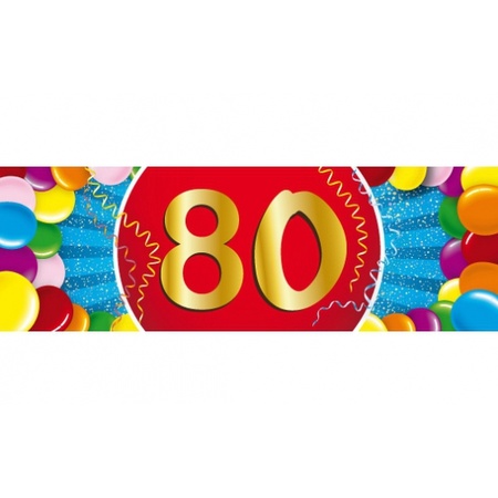 Feestartikelen 80 jaar ballonnen 16x + sticker